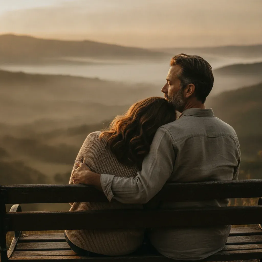 Casal se apoiando em um momento de reflexão profunda